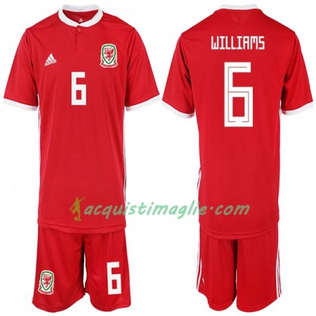 Divisa di Calcio Galles WILLIAMS 6 Bambino Prima 2018/2019